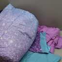 JQinHome Glitter Comforter Set Twin Size,6 Piece Bed in A Bag 3D Colorful Ombre Bedding Set for Girls Kids (1 Comforter,2 Pillowcases,1 Flat Sheet,1 Fitted Sheet,1 Cushion Cover), Blue Purple 