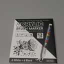 White Black Paint Pen,12Pack Acrylic Paint Marker Ideal for Rock Painting,Wood,Metal,Fabric,Plastic,Canvas,Glass, Ceramic,Diy Crafts (Multicolor)