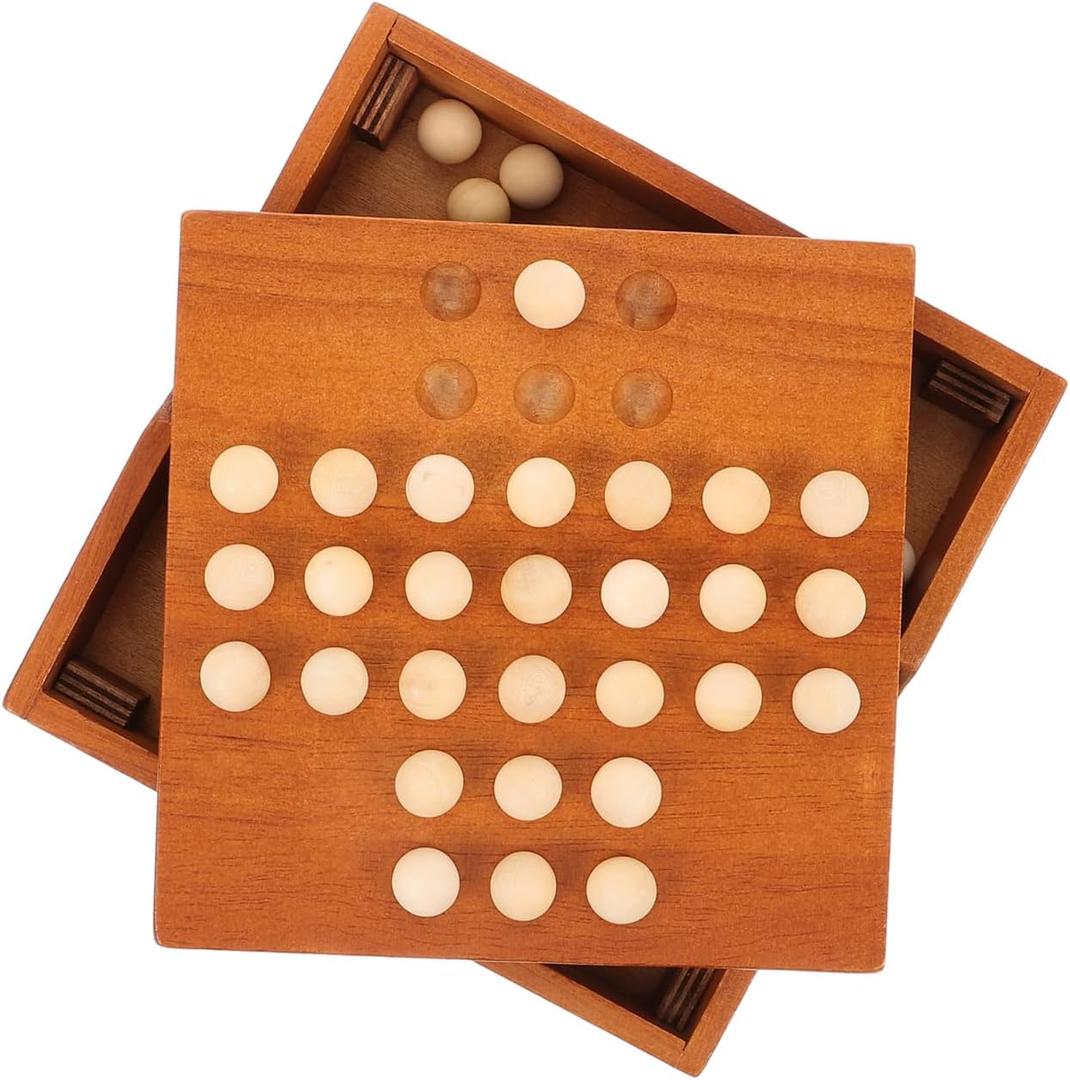 Toddmomy Ming Chess Wooden Board Game Single Chess Peg Intelligence Toy for Adults Families and Friends Educational Strategy Game 5.51 Inch