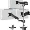Triple Monitor Mount Fits Max 32" Computer Screen, Holds up to 17.6lbs Each Arm, Gas Spring 3 Monitor Desk Mount, Triple Stand with Tilt Swivel Rotation, VESA Mount 75/100mm