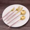 Gold Silverware with Pink Handle
