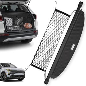 Trunk Cargo Cover for Kia Sportage 2023-2025 2026, with Carbon Fiber Texture Ends, Anti-Peeping Retractable Security Shade for Privacy, Kia Sportage Accessories