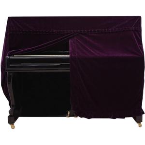 Upright Piano Cover, Colorfast Pleuche Full Piano Dust Proof Decorated Cover(Purple)