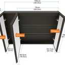 40x28 Inch Three Doors Aluminum LED Bathroom Medicine Cabinet with Mirror