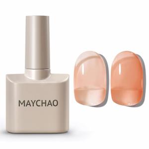 3 x MAYCHAO Jelly Gel Nail Polish -15ML Iced Tea Jelly Gel Polish Soak Off UV LED Tea Color Nail Polish for DIY Manicure Home Salon Nail Art, 0.5 OZ