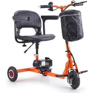 VEVOR Folding 3-Wheel Mobility Scooter for Seniors, Portable Electric Powered Mobility Scooter with 12 Mile Long Range, All Terrain Travel Wheelchair with 48V Lithium-ion Battery
