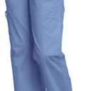 Cherokee Scrub Pants for Women Mid Rise Pull-On Cargo Medical Uniform 7 Pocket Elastic Waist Adjustable Hem Stretch 4005 (Blue, L)