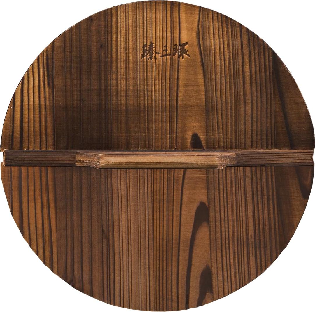 ZhenSanHuan Natural Wooden Wok lid/Cover Kitchen Tool, Pot Cover Lightweight Handcrafted Wooden Kitchen Accessory (34cm/13.4inch)