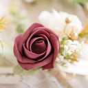 Ling's moment Boutonniere for Men, 6pcs Groom Groomsmen Boutonniere, Artificial Flowers for Wedding Decor/Prom/Homecoming, Burgundy White