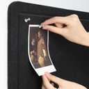 Lightomorrow Bulletin Board, 35 x 17 1/2 inches Felt Board - Decorative Pin Board, Cork Board Alternative for Wall, Foldable Self-Adhesive Vision Board Prayer Board with 20 Pushpins Black