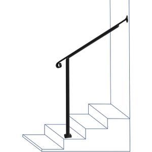 Hand Rails for Outdoor Steps,3 Step Stair Handrail,Black Railings for Outdoor Steps and Hand Rails Porch