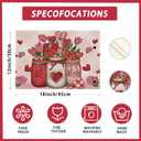 XCHI Roses Flowers Love Hearts Vase Valentines Day Placemats Set of 4 Table Mats for Party Home Kitchen Dining Table Decorations 12x18 Inch