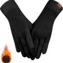 REACH STAR Winter Gloves for Women Touch Screen Thermal Lining Warm Gloves Cold Weather Christmas Gifts (Black)