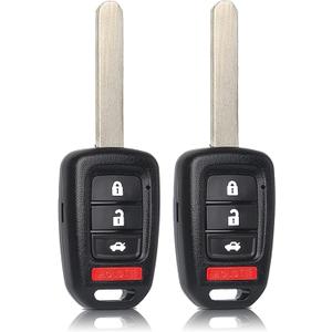 MechanMagic Key Fob Remote Replacement Fits for Honda Accord 2013 2014 2015 / Civic 2014-2015 MLBHLIK6-1T Keyless Entry Remote Control Head Key Uncut 4 Buttons 315 MHz ID74 G 35118-T2A-A20 Pack of 2