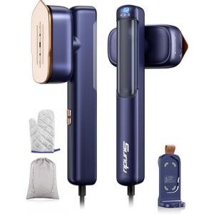 Travel Steamer for Clothes, Portable Mini Clothes irons, 120-240V Adaptive Voltage Clothes Steamer Handheld, Garment Steamer, 15s Heat Up, Adjustable Steam/Temperature (Modern, Blue)