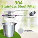 2 x 2 Pack Reusable K Cups for Keurig, Stainless Steel Coffee Pod, K Cup Reusable Coffee Pods With Cleaning Brush, Save Pods for Keurig Machine