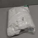 ANRODUO White Fabric Long Shower Curtain with 12 Metal Hooks, Cloth Shower Curtain Set - Waterproof & Heavy Duty Polyester, Button Hole Design, Machine Washable for Bathroom Hotel Bathtub, W72xL90