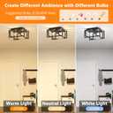 2-Light Flush Mount Ceiling Light Fixture, Industrial Black Metal Ceiling Light, Modern Rectangle Close to Ceiling Light for Hallway, Kitchen, Entryway