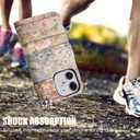 LUMARKE Designed for iPhone 12 Wallet Case, iPhone 12 Pro Case - Flip Folio Cover - 4 Card Slots Holder - Leather Magnetic Kickstand - Shockproof Protective Phone Case 6.1" Classic Flower Garden