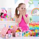 48 Pcs Unicorn Party Favor Boxes Cute Rainbow Adopt a Unicorn Theme Candy Goodies Gift Bag for Girls Birthday Party Decorations Supplies, 4.7 x 4 x 5.3 Inch