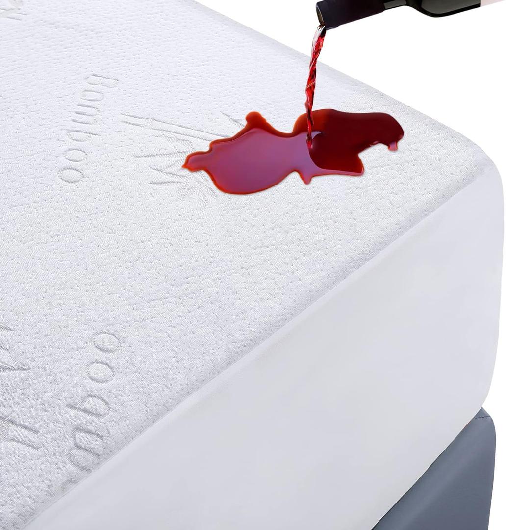 Mattress Protector Queen Waterproof Mattress Cover Queen Size Mattress Pad Cover Breathable Noiseless Deep Pocket Bed Cover for 6-18" Mattress Pad - Soft Washable Vinyl Free