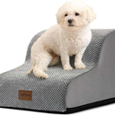 COZY KISS Dog Stairs for Small Dogs, High Beds & Couch, Pet Ramp, 2-Step Grey Two Steps
