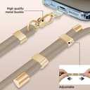 4 x UKON Cell Phone Lanyard,Crossbody Lanyard and Wrist Strap Premium Metal Buckle Phone Charms with 2 X Strap Patch Compatible with All Smartphone(Khaki)