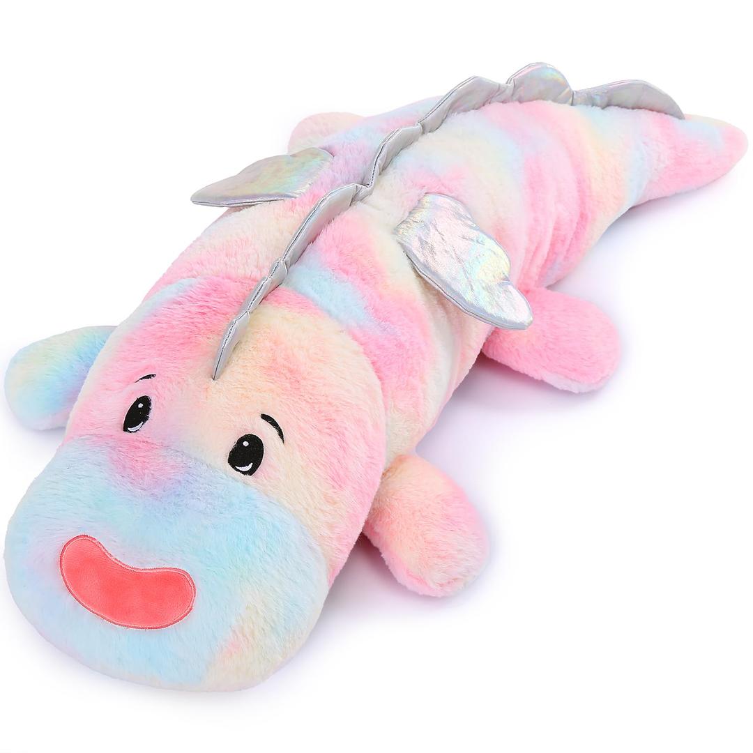 MorisMos 6lbs Weighted Dinosour Stuffed Animals 36inch, Giant Stuffed Dinosour Weighted Plush, Dino Throw Pillow for Adults, Girls, Kids