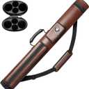 Adhafera Pool Cue Case, 2 X 2 Hard Pool Stick Case, Made of Faux Leather Billiards Accessories (Brown)
