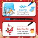 Markers for Adult Coloring Books No Bleeding, 72 Colors Dual Tip Coloring Markers for Adults, Brush&Fine Tip Art Supplies for Calligraphy, Journaling, Sketching, Christmas Gifts for Teens with Case