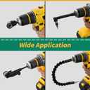 GRENPRO 19 Pcs Flexible Drill Bit Extension Kit, Includes 2 Pcs 105 Right Angle Drill Attachment, 3 Pcs Rotatable Socket Adapter, 10+2 Pcs Screwdriver Bits & Bendable Extension for Tight Spaces