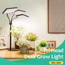 LBW Upgraded Desk Grow Lights for Indoor Plants, Tri-Head 642 LEDs Tabletop Full Spectrum Grow Light, with 3/6/12H Timer, 6 Brightness Levels, 3 Lighting Modes, Height Adjustable for 10-26 inches