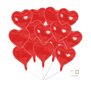 Red Heart Balloons 30pcs 18 Inch Heart Foil Mylar Balloons Red Balloons Red Party Decorations Love Balloons Heart Balloons for Valentine's Day Birthday Party Wedding Baby Shower