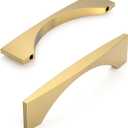 Amerdeco 10 Pack Brushed Gold Cabinet Pulls 3.75 Inch(96MM) Hole Centers Kitchen Cabinet Handles for Cabinets Cupboard Handles Drawer Pulls ZH0085