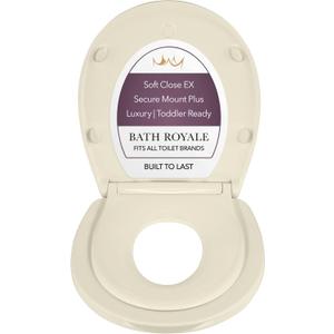 BATH ROYALE Potty Training Seat - Soft Close, Kingsport BR720-02, Round Almond/Bone, Adult/Child Combo