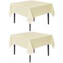 sancua Square Tablecloths 54x54 Inch, 2 Pack - Beige Fabric Table Cloth for Square or Round Tables, Washable Polyester Table Cover for Dinner, Holiday Party, Decorative Display Tables