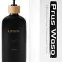 Prus Waso Black Soap Dispenser Bathroom, Lotion Pump Dispenser Perfect for Modern Soap Dispenser. (Black & Lotion)