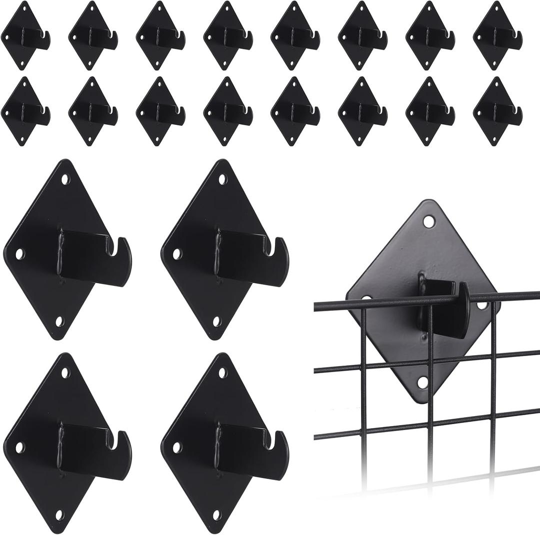 20 Pcs Gridwall Mount Brackets,Metal Grid Panel Wall Mount Bracket,Grid Wall Accessory for Grid Panels Warehouse Office Cloakroom Retail Display Wall