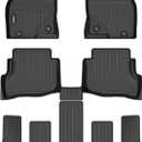 ANBINGO Floor Mats Custom for Mazda CX9 (6 Passenger, Bucket Seat 2nd Row Has Cup Holders) 2020-2023 Waterproof All Weather Car Mats Guard Liners Front & Rear & 3rd Row CX-9 Full Set -Black