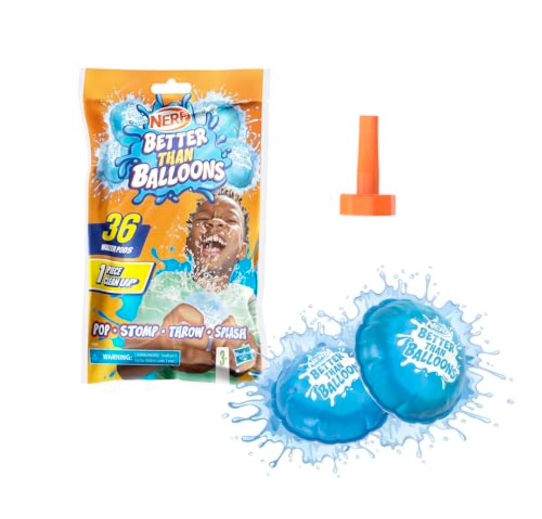 NERF Better Than Balloons Water Toys, Easy 1 Piece Clean Up, 36 Pods, Lots of Ways to Play, Backyard Water Fun, Gifts for Kids, Ages 3+ 2 Pack