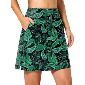 Viodia Women's 18" Long Swim Skirt High Waisted Modest Skort Bathing Suit Swimsuit Bottoms Tankini Bikini with Skirts