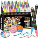 XPaoFey 120 Colors Acrylic Paint Markers, Extra Fine Tip for Rock Painting, Canvas, Wood, Ceramic, Glass - Quick-Dry & Non-Toxic