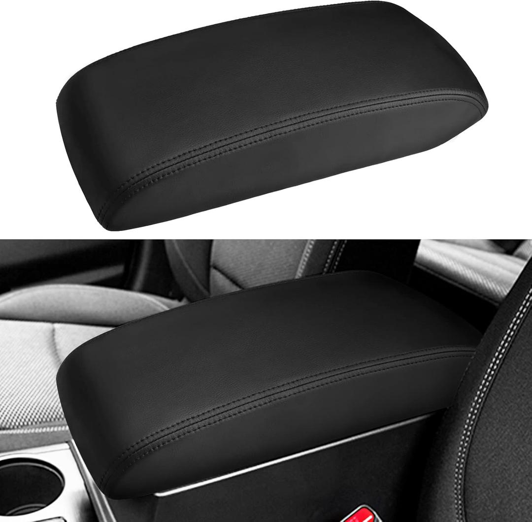 INTGET Car Center Console Armrest Cover for Subaru Outback/Legacy Accessories 2015 2016 2017 2018 2019 Leather Middle Console Arm Rest Box Lid Seat Cover Protector Cushion Saver (Black)