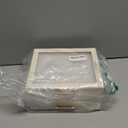 SONGMICS GISELLA Collection - Jewelry Box Organizer, 2-Layer Jewelry Storage with 1 Drawer, Shiny Metal Hardware, Glass Lid, Modern, 8 x 9.1 x 4.1 Inches, Cloud White and Gold Color UJBC174W01