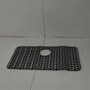 JIUBAR Sink protectors for kitchen sink 12"13"16"18"19"24"26"28"29"silicone sink mat| Silicone Kitchen Sink Mat Grid for Bottom of Farmhouse Stainless Steel(26"x 14"Rear Drain Black)