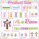 Easter Bunny Peeps Christian Bulletin Board Set He is Risen Christian Classroom Decoration Set Cross Candy Bunny Peeps Cutout for Teacher Sunday School Chalkboard Easter Classroom Door Wall Decor