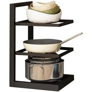 Riadyet 3-Tier Cookware Rack – 16.5 Inches High, Ideal for Cast Iron Skillets, Baking Pans, and Shallow Cookware – Space-Saving Storage Solution for the Kitchen – Simple Assembly Required