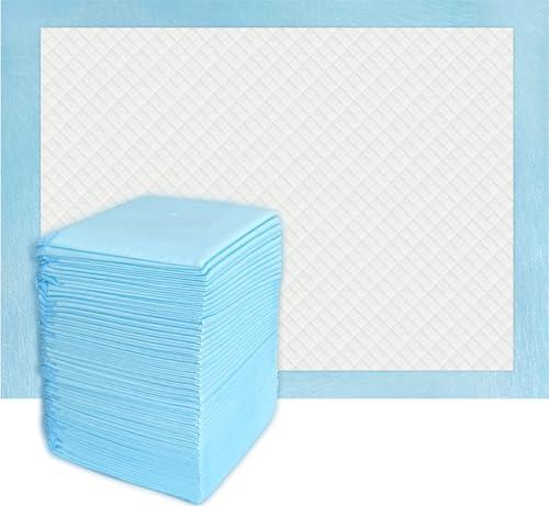 50 Count Super Absorbency Disposable Underpads, Leakproof Quick Drying Disposable Pads for Baby, Puppy and Adults, Disposable Changing Pads for Baby, Disposable Diaper Changing Pads, 17” x 13”, Blue