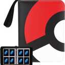 Card Binder 4-Pocket, 400 Pockets Fashion Design Trading Card Holder for Sports Card Premium Card Book Sturdy Card Holder (Red, 400 Card)