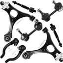 SCITOO 8pcs Front Suspension Kit - 2 Lower Control Arm And Ball Joint 2 Sway Bar Links Front 2 Outer 2 Inner Tie Rod End Links Fit For Honda Civic 2006 2007 2008 2009 2010 2011 Coupe Sedan 1.8L